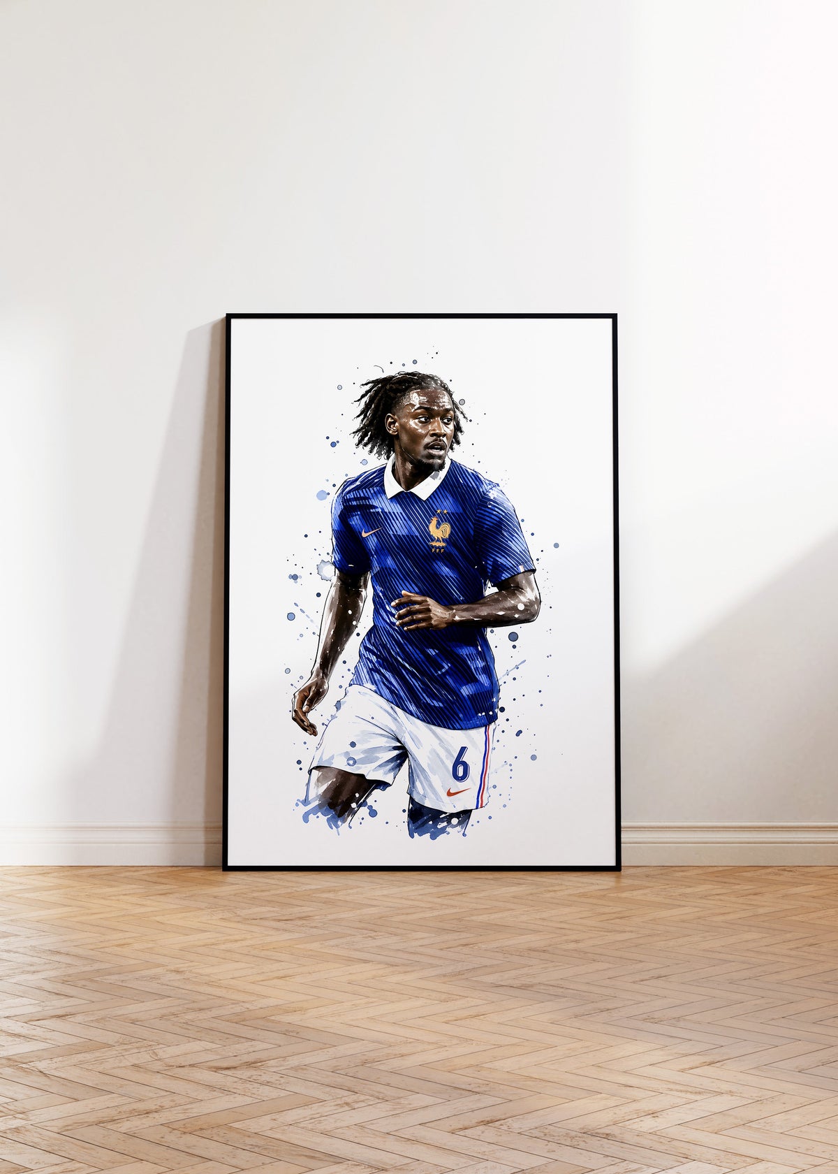Frankreich Fußball Poster · Geschenkidee · Aquarell Sport Wandbild · Deko Print ohne Rahmen