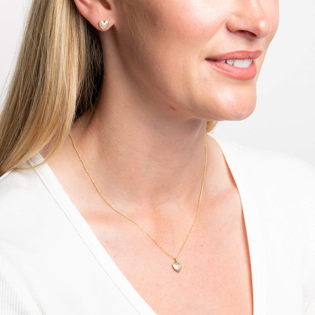 Elements Gold Pavé Diamond Heart Pendant-2