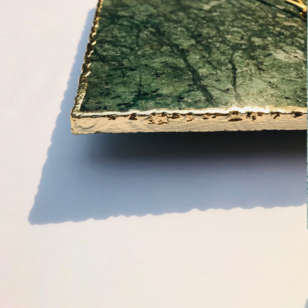 Green Marble Large Wall Clock