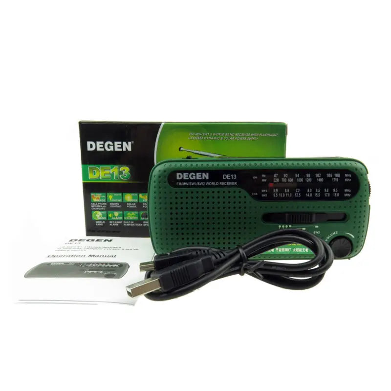 Emergency Solar Radio with Flashlight Green - Radios at Dealshubindia
