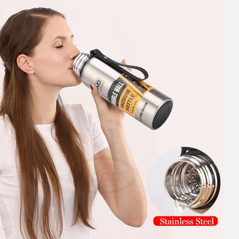 1000ml Stainless Steel Thermos Bottle Silver