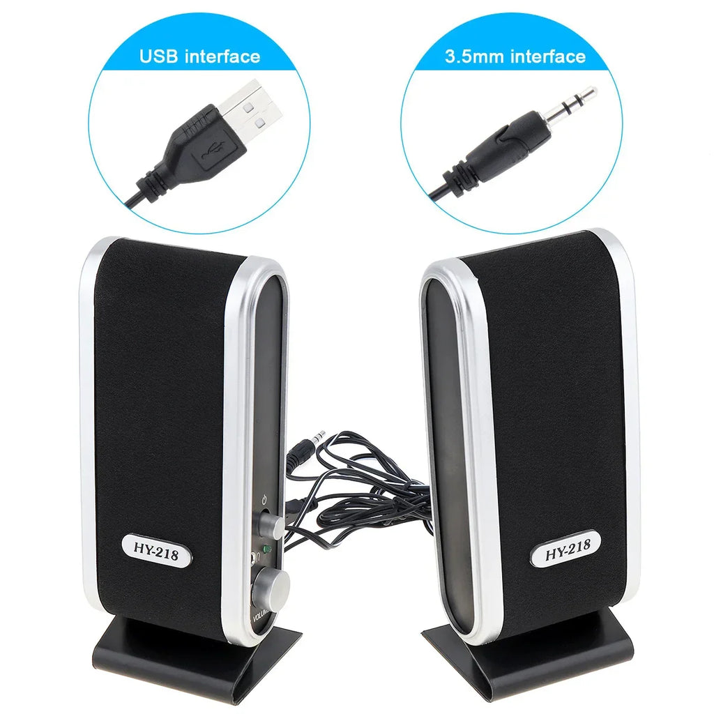 6W USB Wired Stereo Speakers for PC Laptop (White)-1