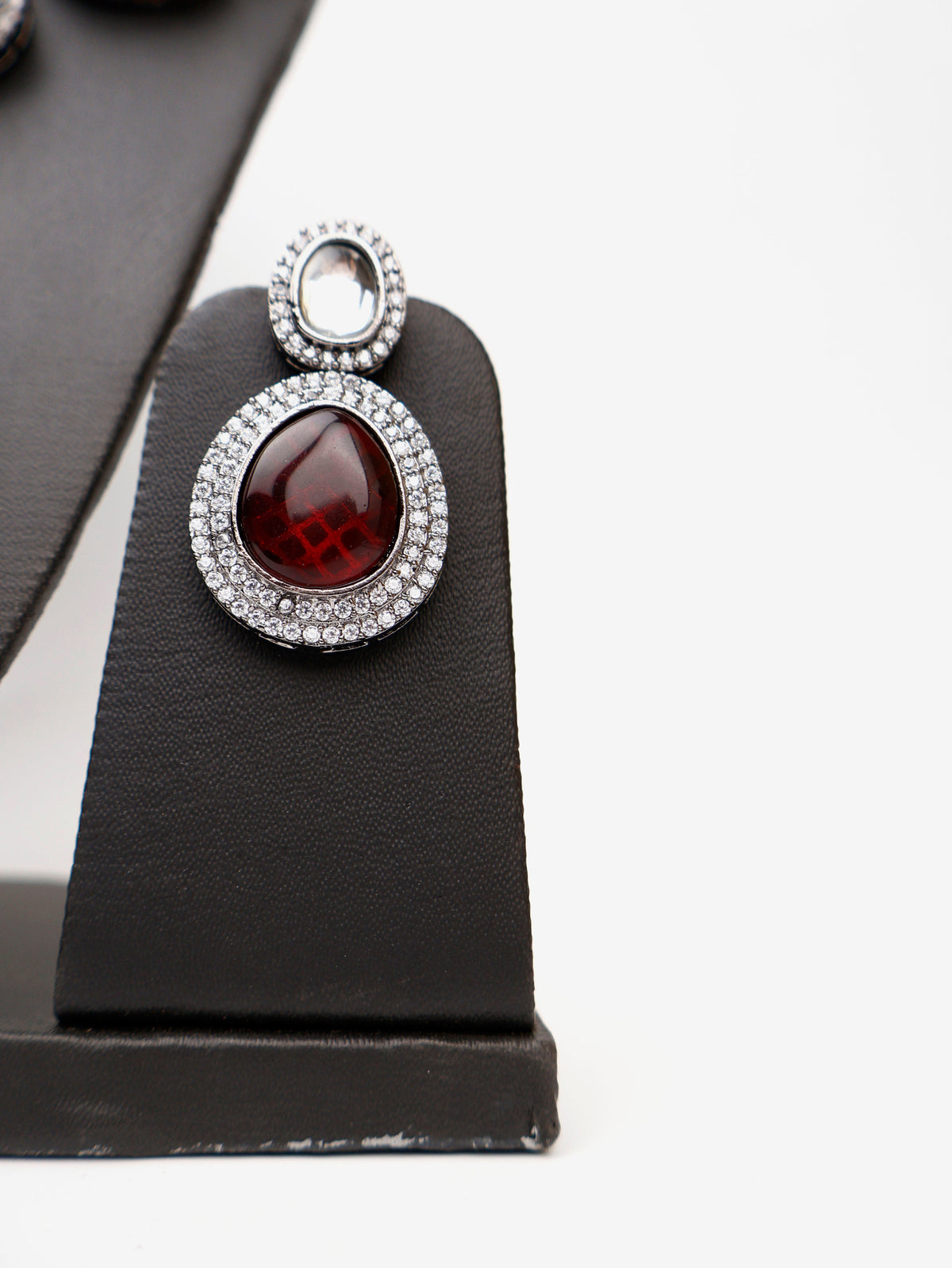 Pyrope Garnet Stone Reverse AD High Quality Necklace Set - Fashion Jewelry at Dealshubindia