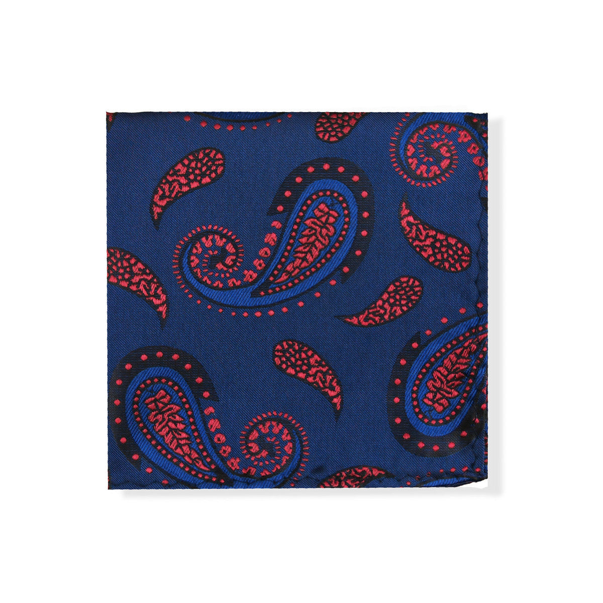 Blue Burgundy Paisley Tie & Pocket Square Set - Handkerchief at Dealshubindia