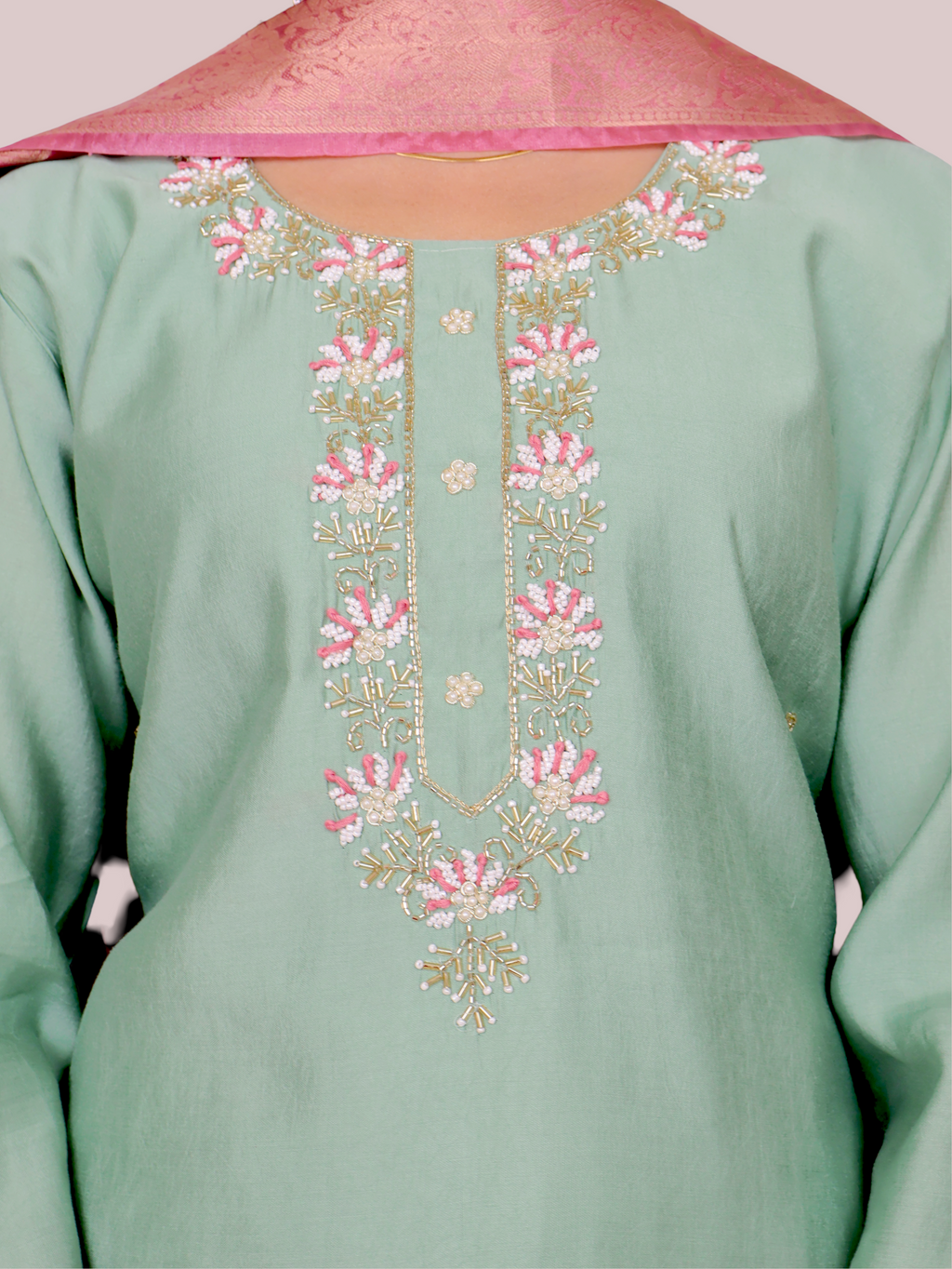 Woman Straight Suit Set with Pant & Dupatta