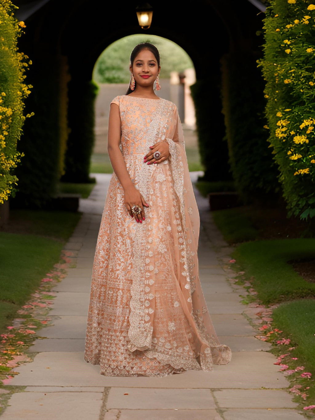 Shimmery and Shiny Beautiful Gown by Shreekama