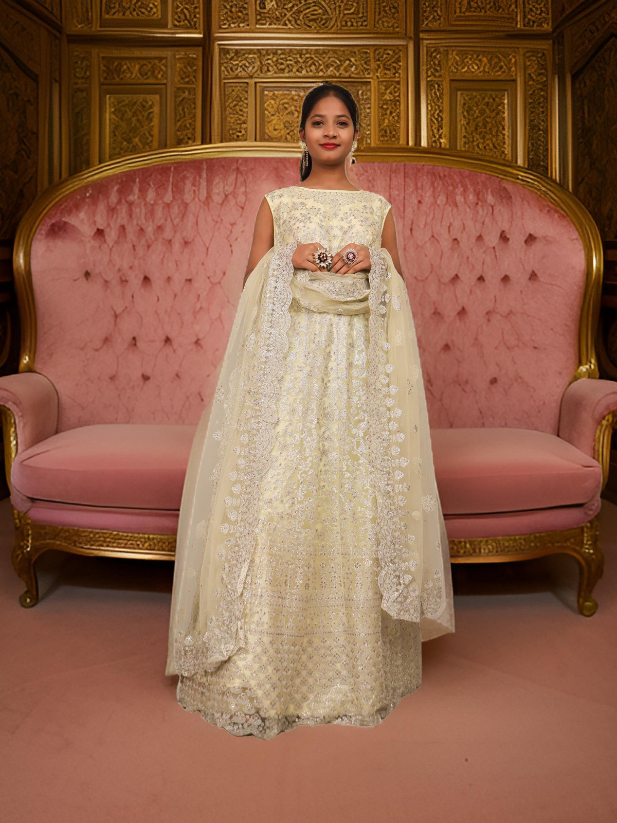 Shimmery and Shiny Beautiful Gown by Shreekama