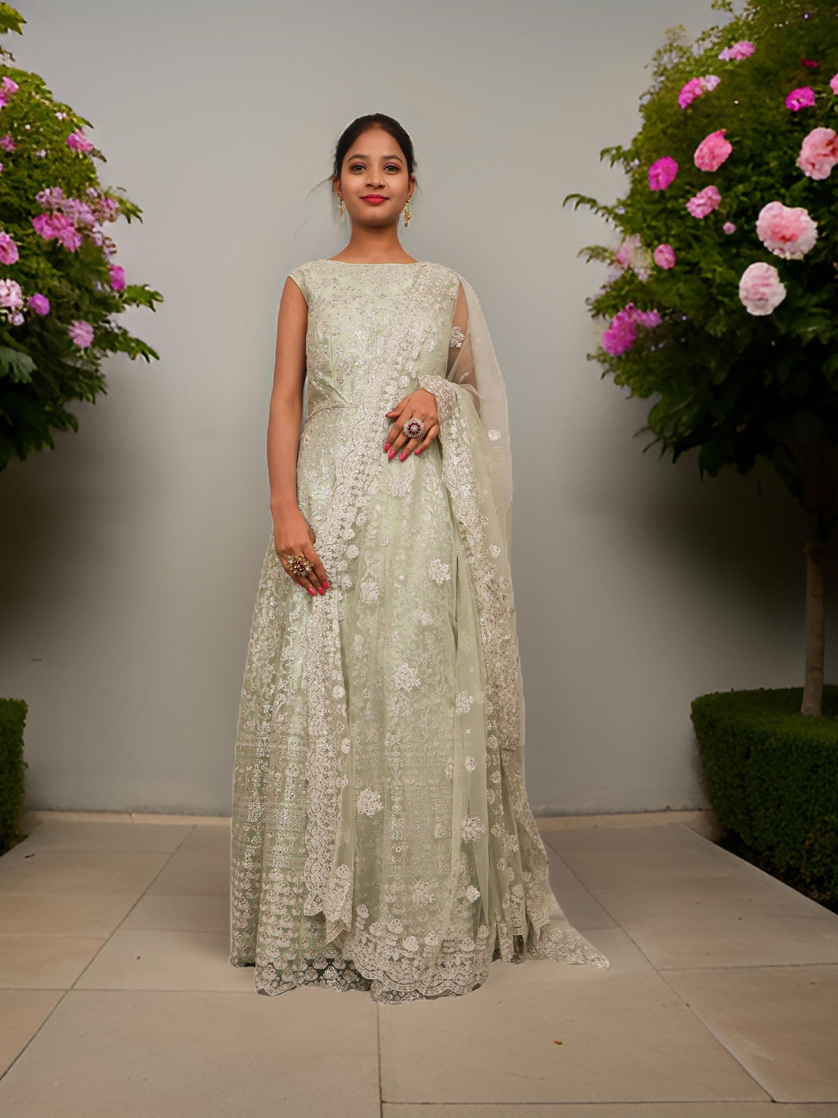 Shimmery and Shiny Beautiful Gown by Shreekama