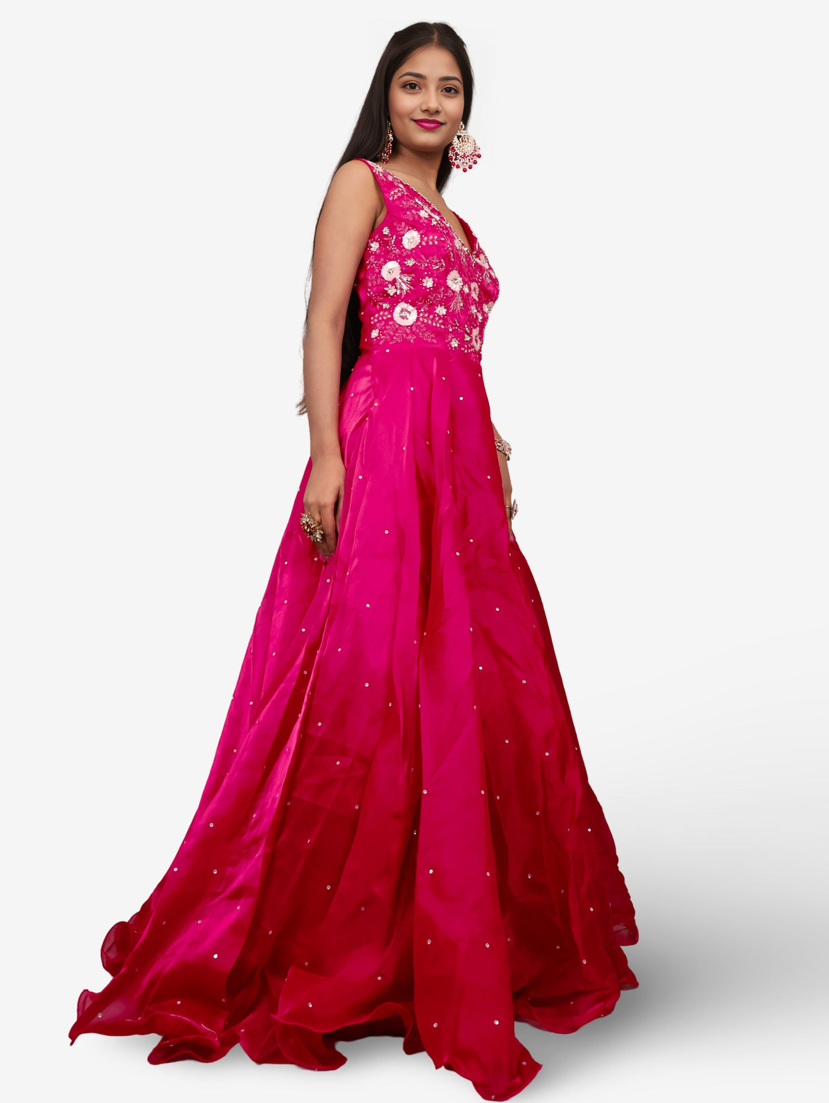 Gown with Sequin & Cut Dana Work by Shreekama