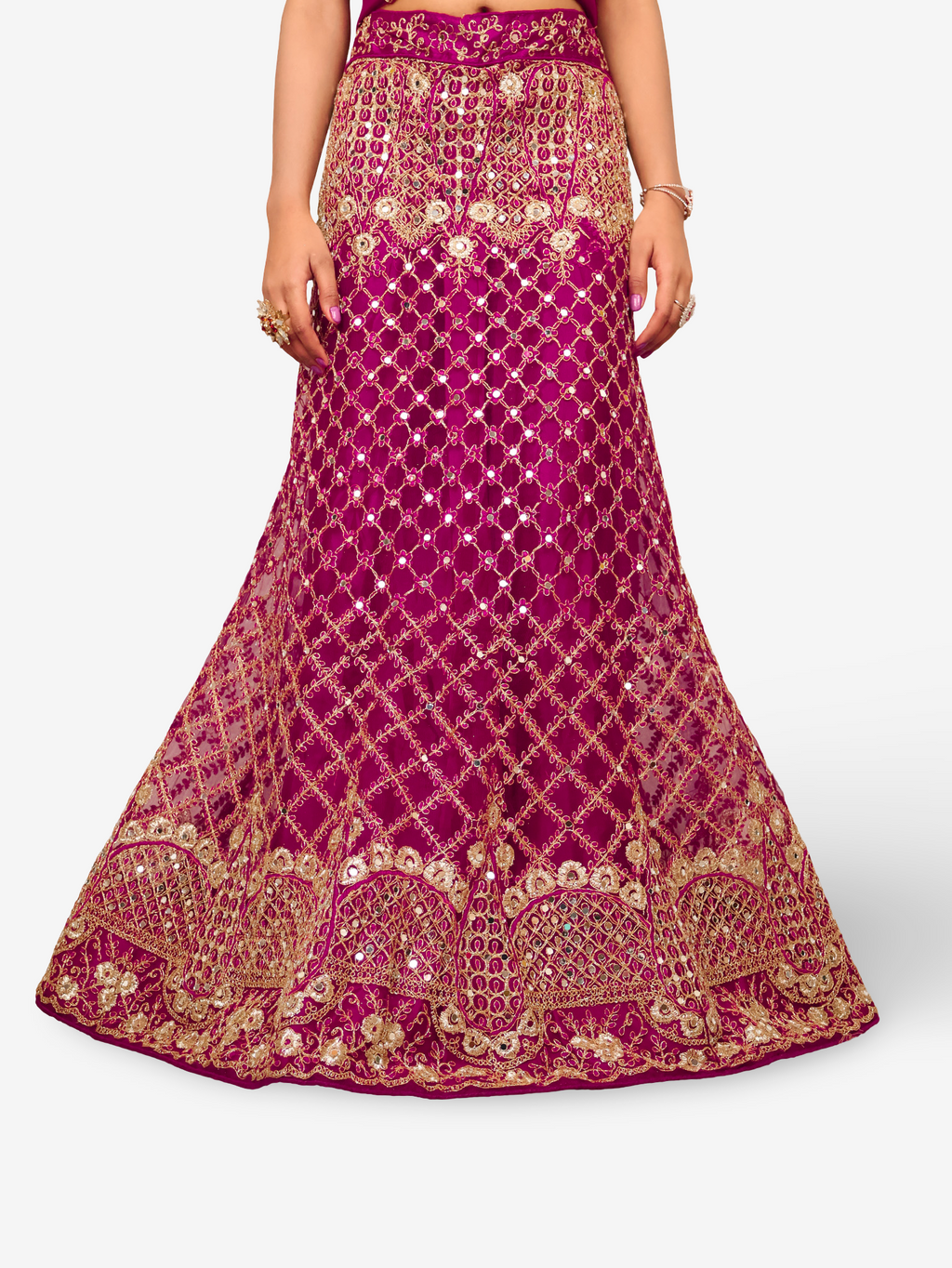 Semi-Stitched Lehenga Embroidery & Zari Thread Work by Shreekama