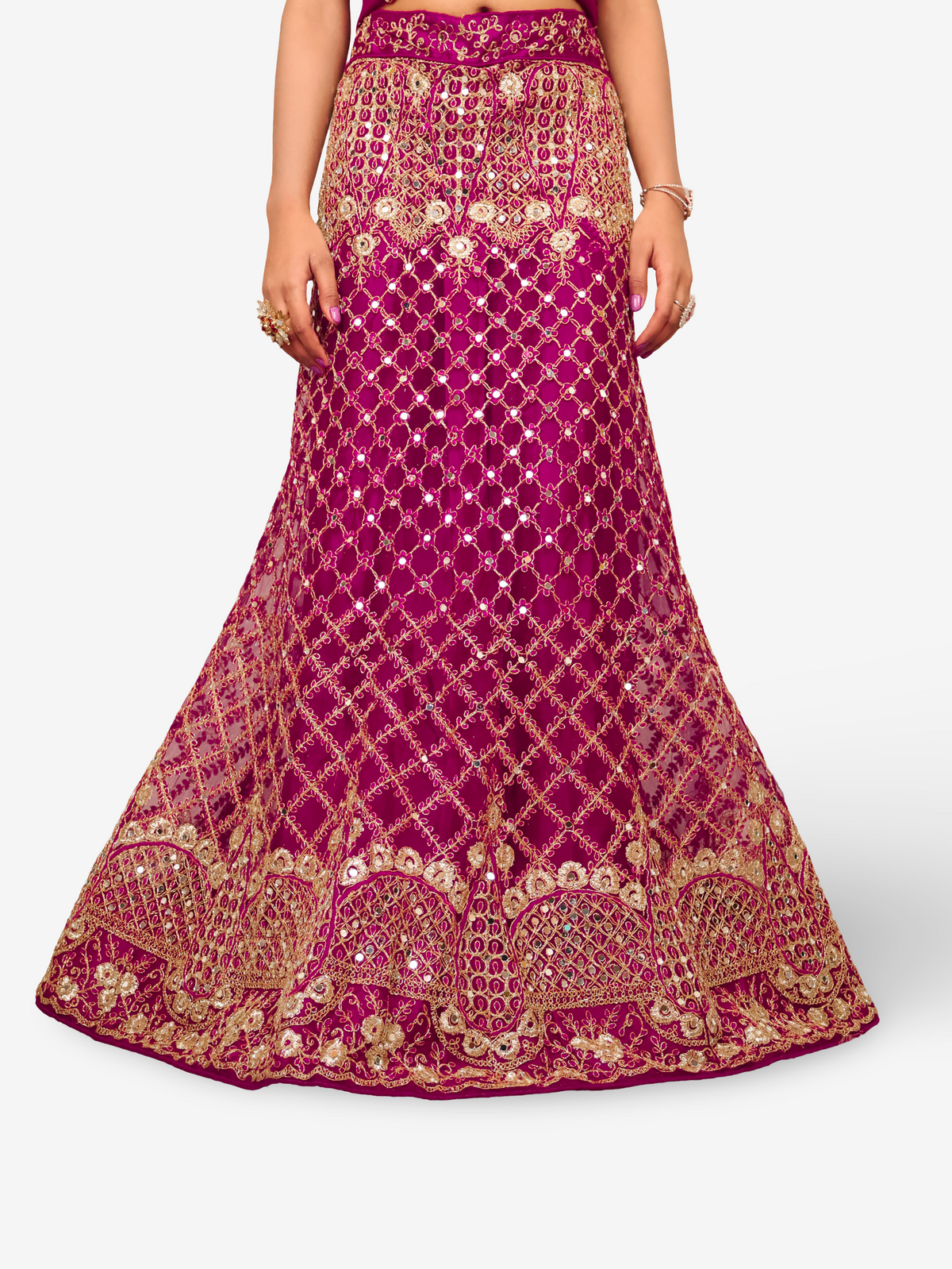 Semi-Stitched Lehenga Embroidery & Zari Thread Work by Shreekama