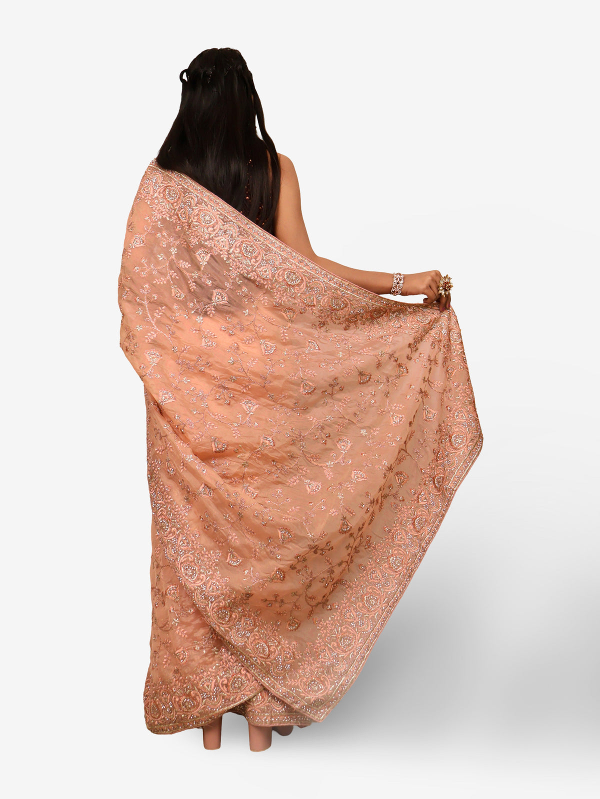 Designer Saree with Stone & Heavy Embroidery Work by Shreekama