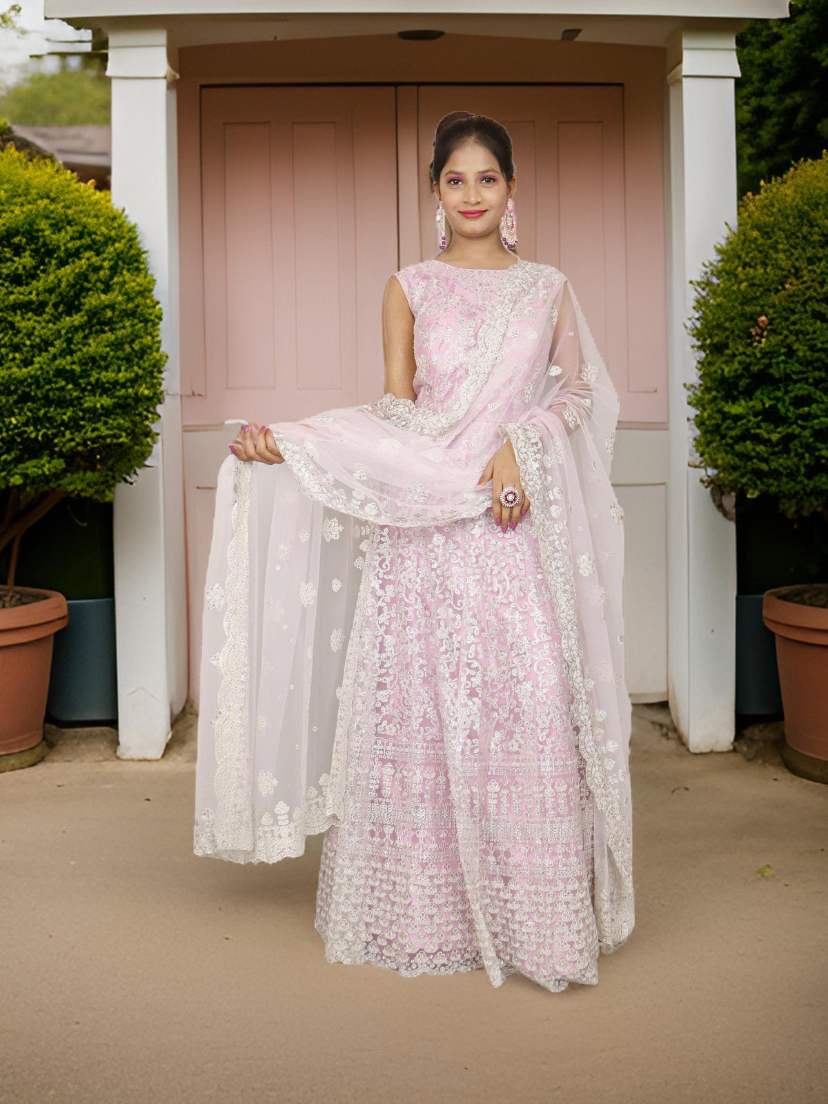 Shimmery and Shiny Beautiful Gown by Shreekama