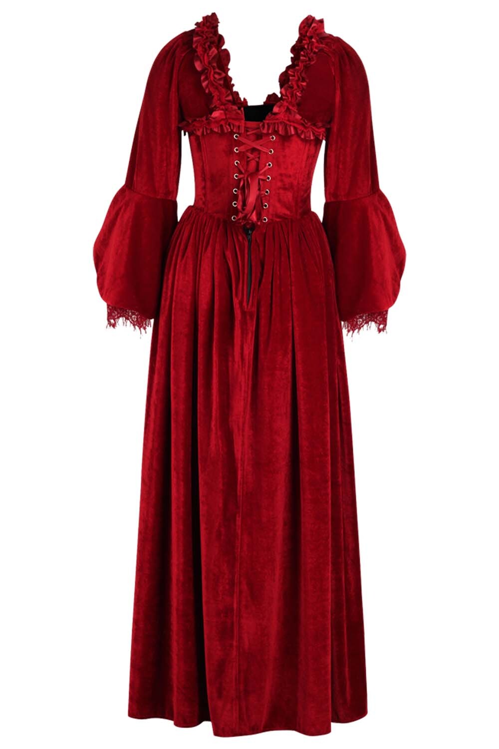 Maroon Rococo Muse Corset Dress