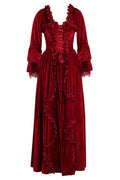 Maroon Rococo Muse Corset Dress-0