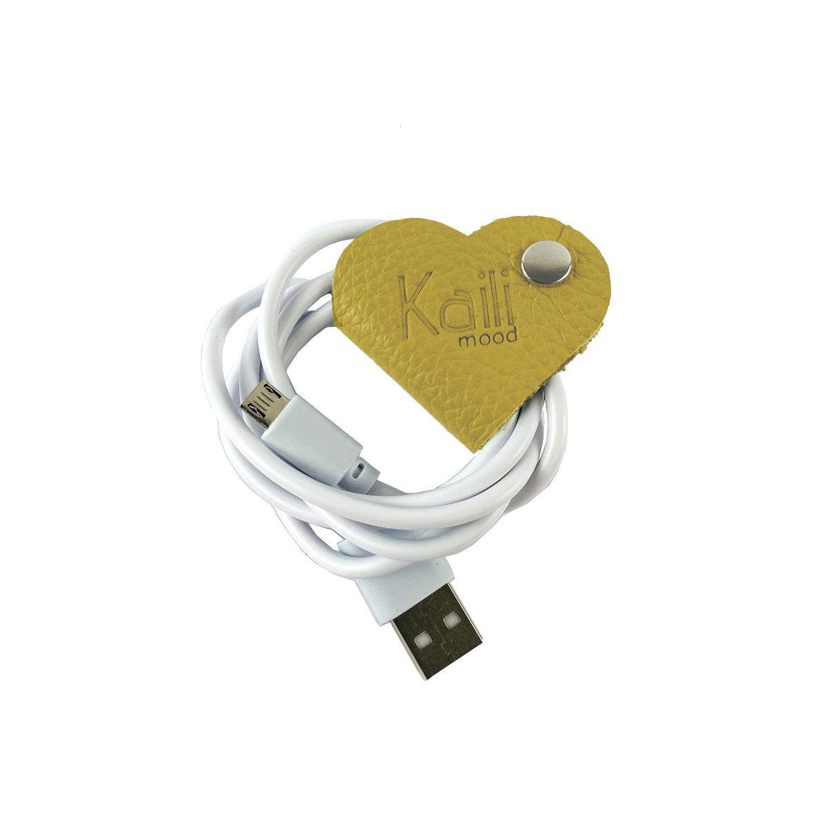 K0039RB | Heart Winder Made in Italy Full grain genuine leather, dollar grain - Yellow color - Size: 5 x 8 x 0.5 cm - Package: Hard bottom/cover Gift Box
