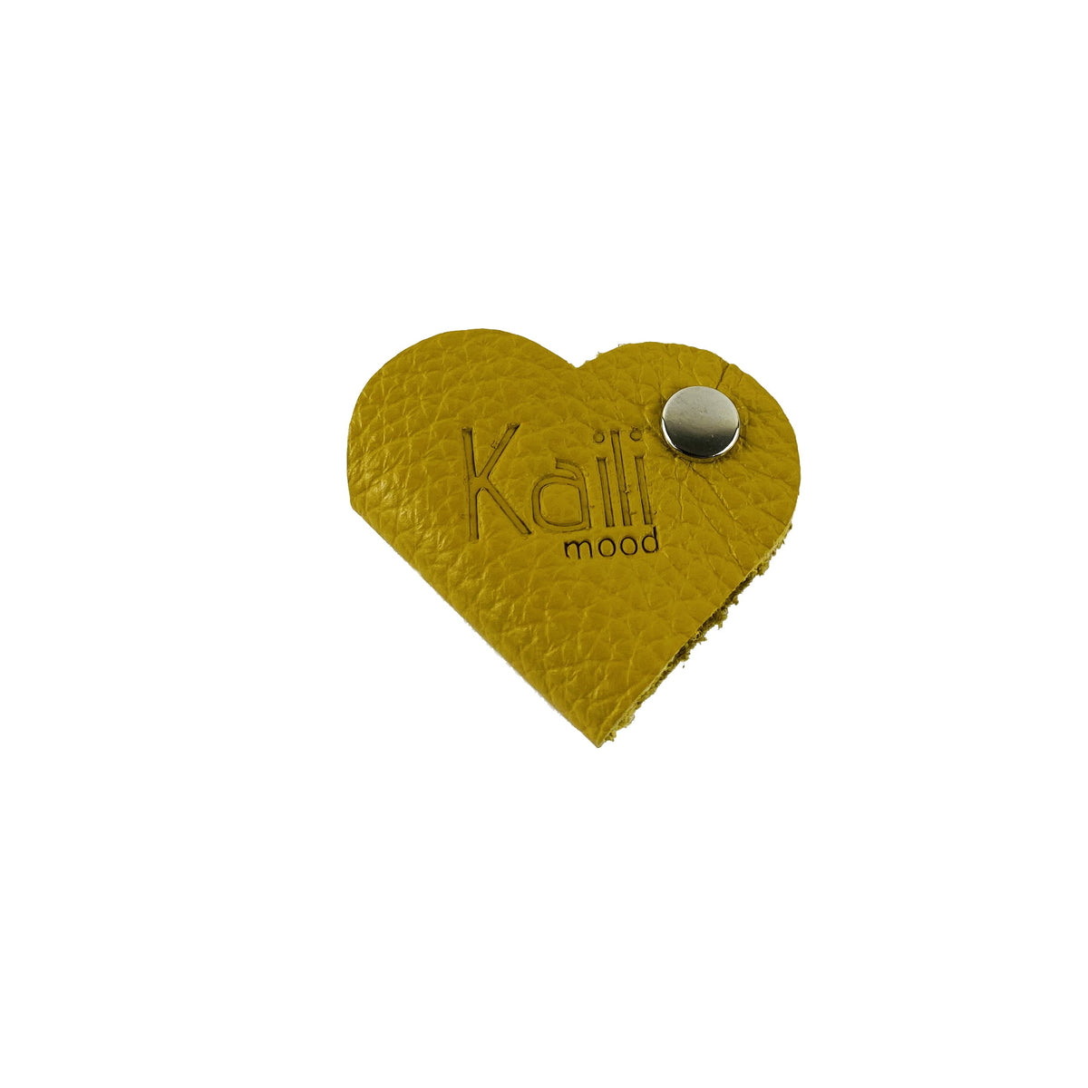 K0039RB | Heart Winder Made in Italy Full grain genuine leather, dollar grain - Yellow color - Size: 5 x 8 x 0.5 cm - Package: Hard bottom/cover Gift Box