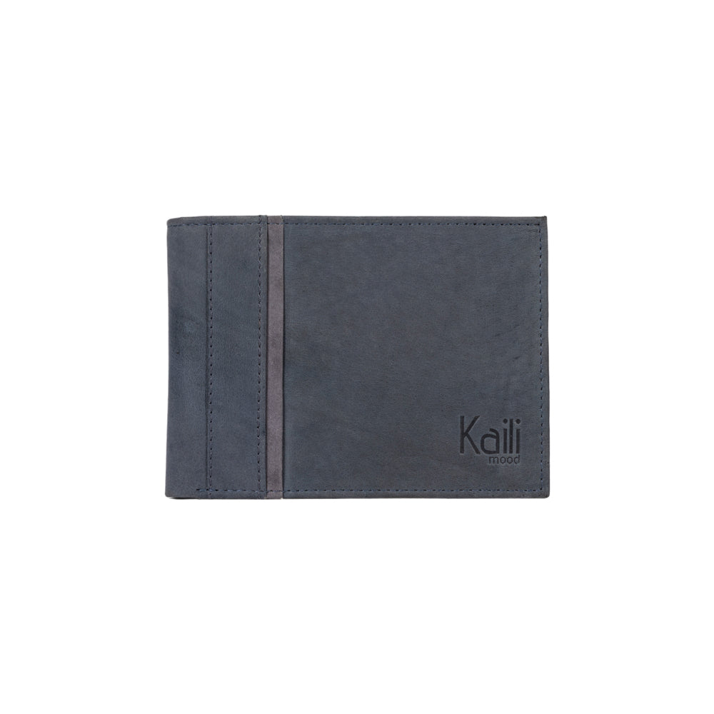 K12203DF | Portafogli Uomo in Vera Pelle pieno fiore, Naked. Colore Blu. Protezione RFID. Dimensioni da chiuso: cm 12,5 x 9,5 x 2. Confezione: Scatola regalo fondo/coperchio - Accessorio at Dealshubindia