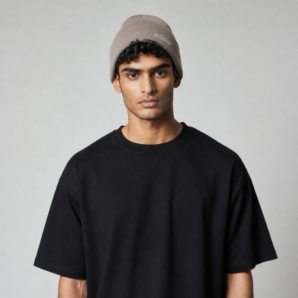 K5001AF | ORTLES - Unisex Knit Beanie Made in Italy. Medium Grey Color.