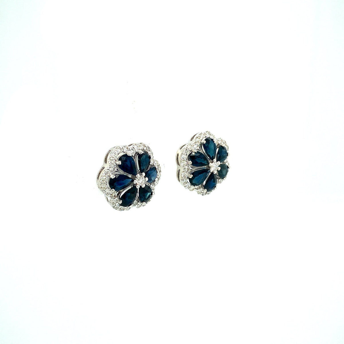 Sapphire and Diamond Earrings in 18K White Gold - KGT 33307