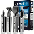 Rechargeable Nose & Ear Hair Trimmer Precision Grooming Black-0