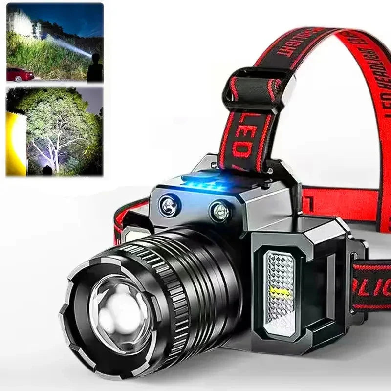 NNEOBA LED Sensor Headlamp Rechargeable Camping Search Light
