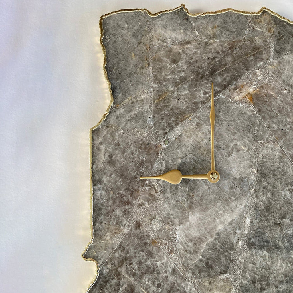 Large Gray Agate Wall Clock 10"x15"