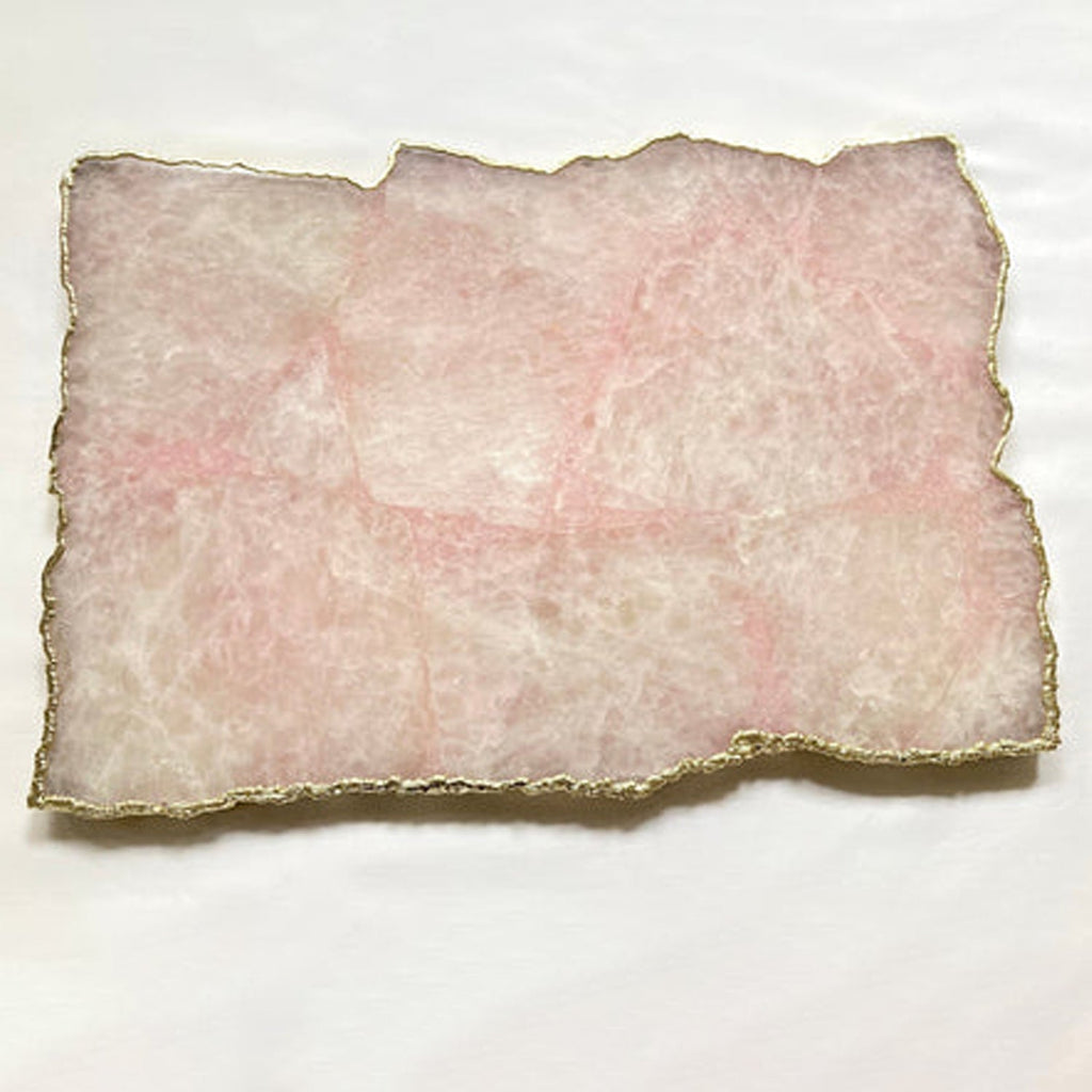 Large Rose Quartz Agate Cheese Platter/Tray 10"x15"