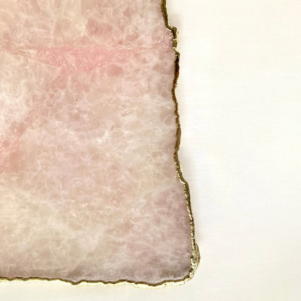 Large Rose Quartz Agate Cheese Platter/Tray 10"x15"