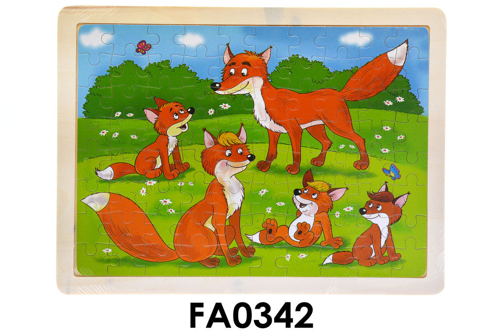 Fa puzzle, több féle kép, 30x23 cm pvc csom