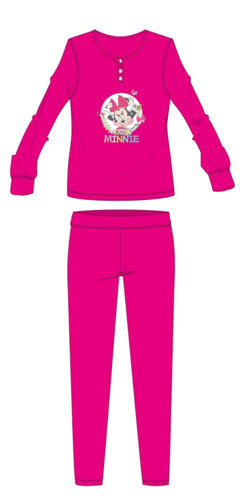 Disney Minnie Mouse winter cotton pajamas for kids - interlock pajamas - pink - 98