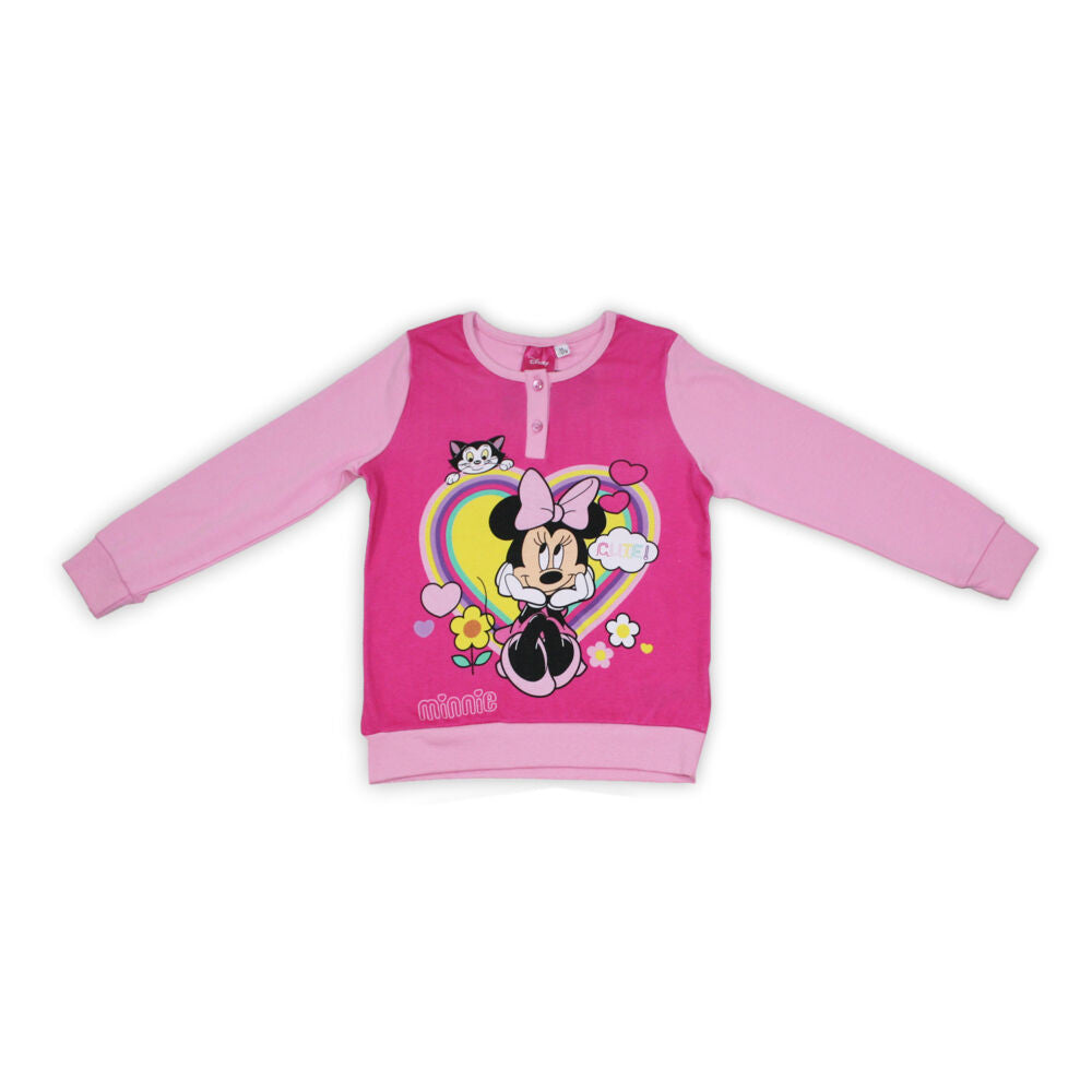 Winter cotton children's pajamas - Minnie Mouse - light pink - 140