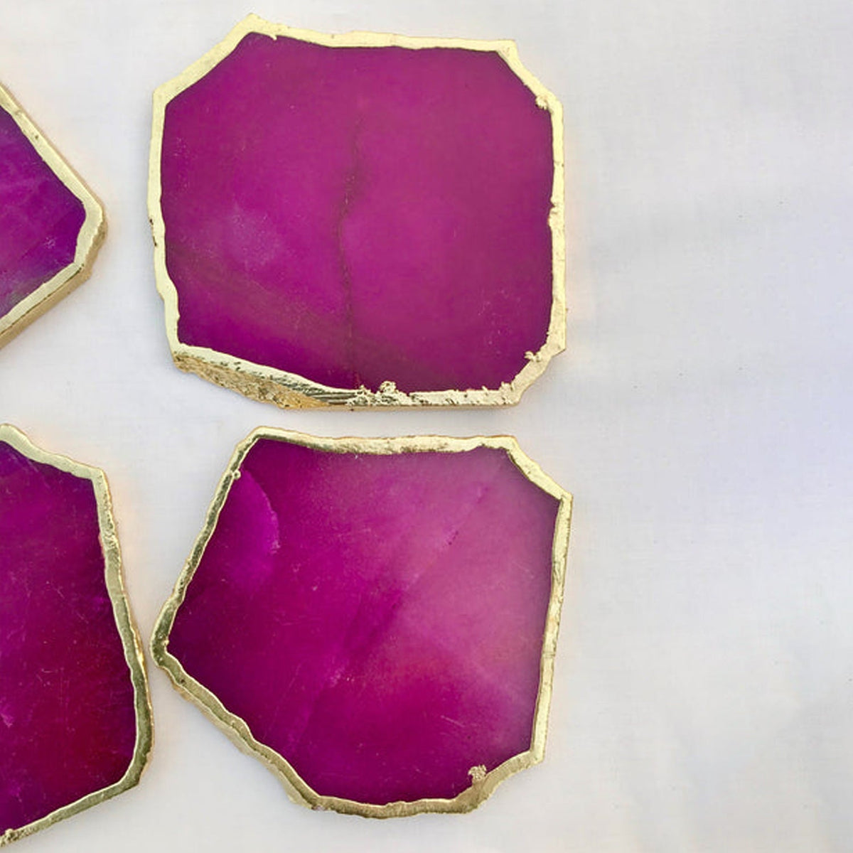 Magenta Aventurine Natural Edge Coasters – Set of 4