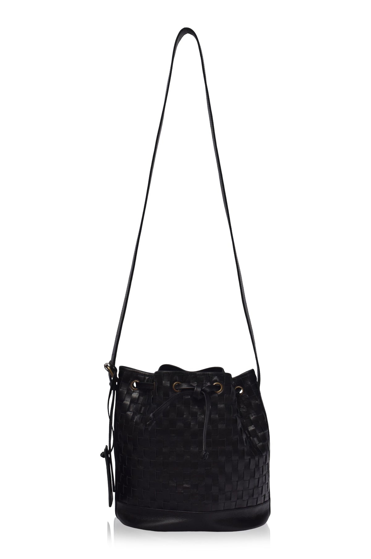 Margo Woven Drawstring Bag - Leather bag at Dealshubindia