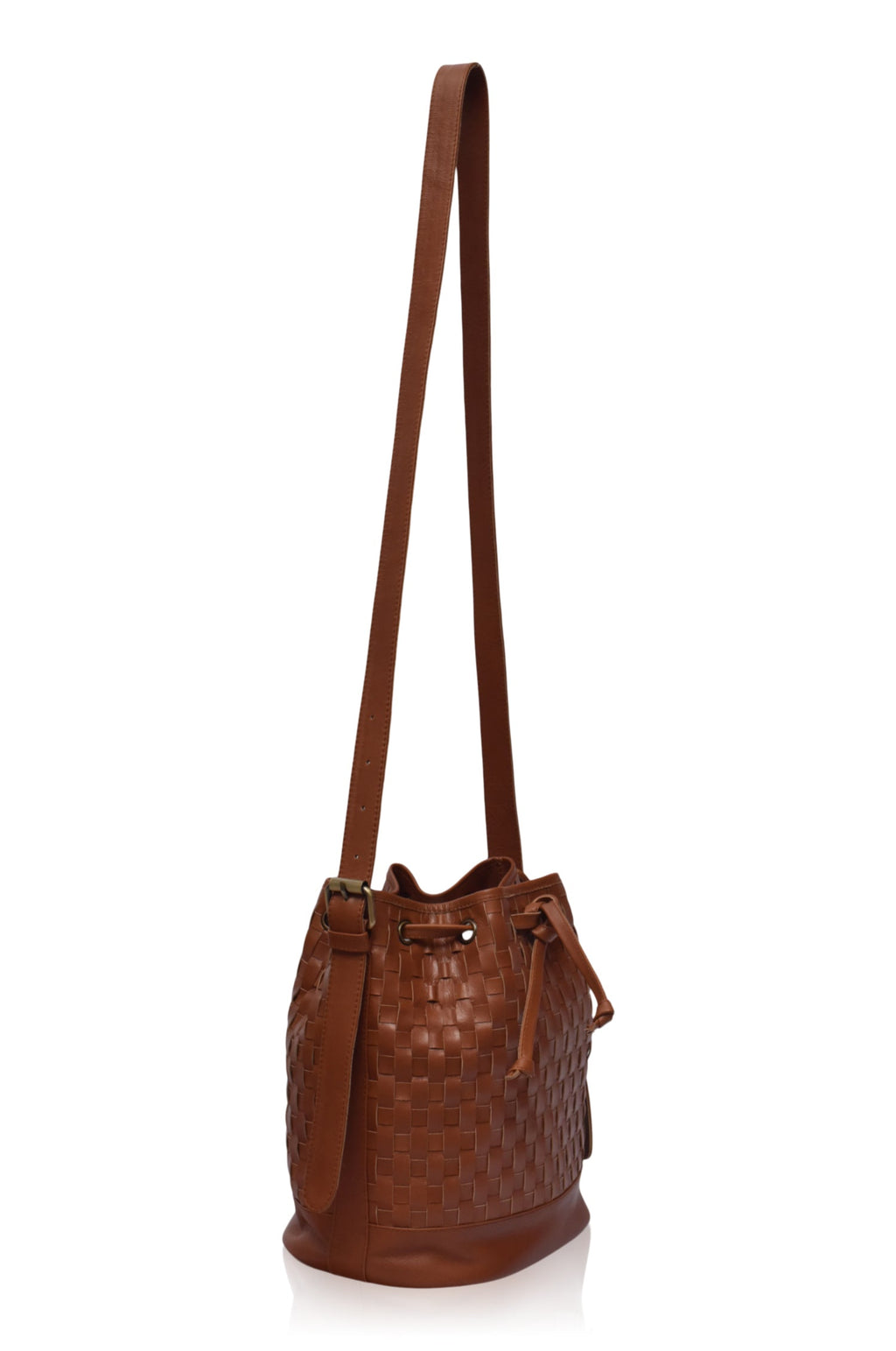 Margo Woven Drawstring Bag - Leather bag at Dealshubindia