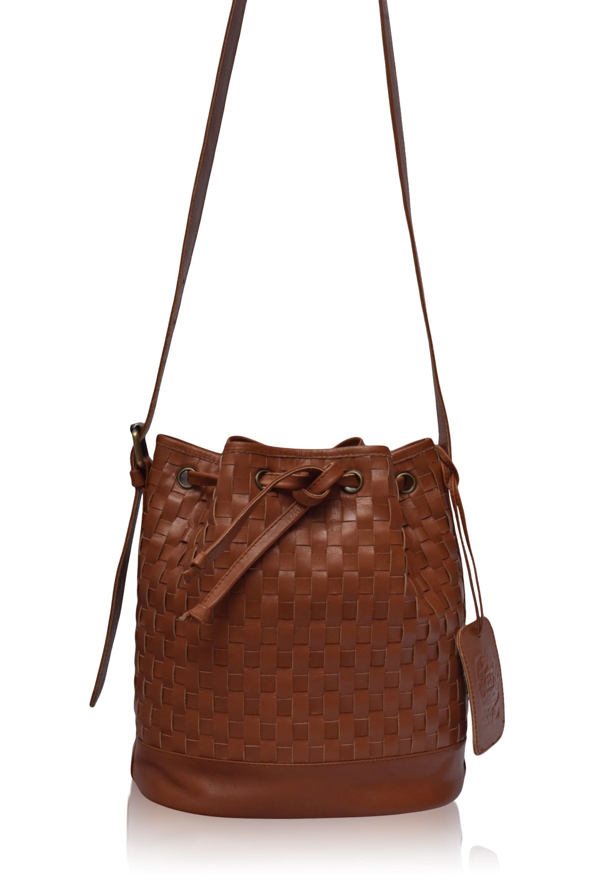 Margo Woven Drawstring Bag - Leather bag at Dealshubindia