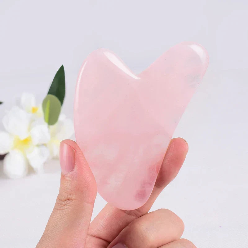 2Pcs Natural Jade Gua Sha & Facial Roller Premium Aventurine Stone Violet
