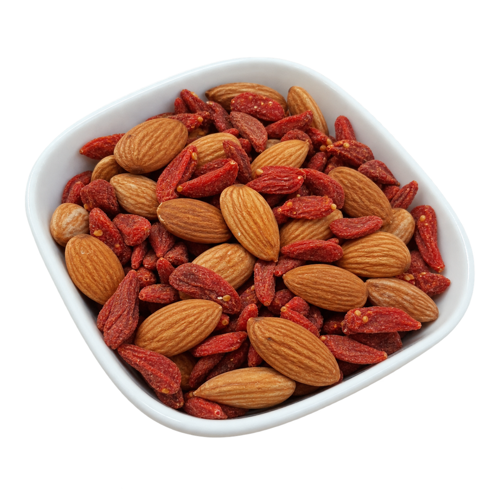 Mixed Almonds and Goji Berries – Natural Organic Premium-quality + Free sample!