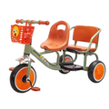 Kids Double Tricycle Pedal Push Ride-On Cart