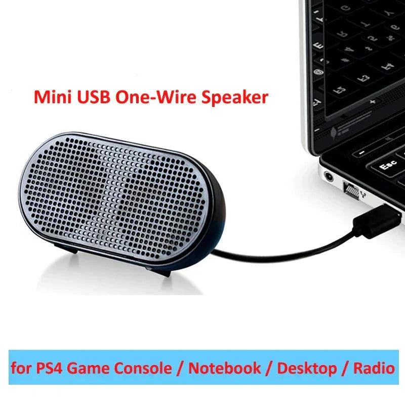 Portable Usb Mini Speaker Stereo For Pc & Ps4 (Black) - Speakers at Dealshubindia