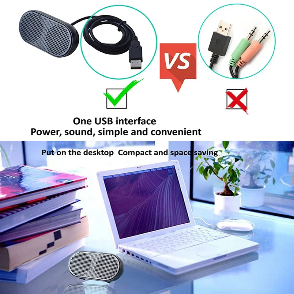 Portable Usb Mini Speaker Stereo For Pc & Ps4 (Black) - Speakers at Dealshubindia