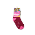 Kids' ankle socks with anti-slip - Disney Princesses - full sock - Bell pattern - burgundy-light pink - 31-34