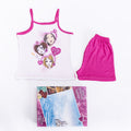 Princess girls cotton pajamas - sleeveless pajamas - summer ensemble - pink - 104