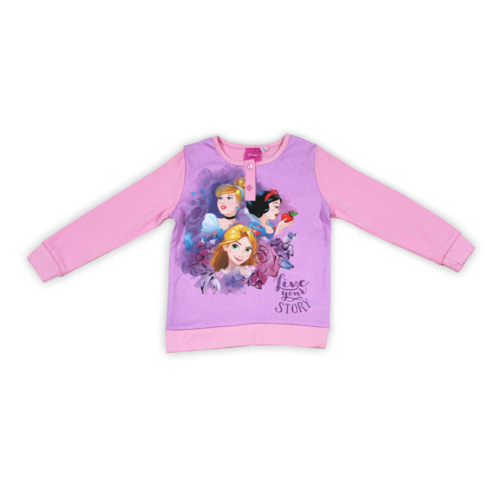 Téli pamut gyerek pizsama - Disney Hercegnők - világosrózsaszín - 110