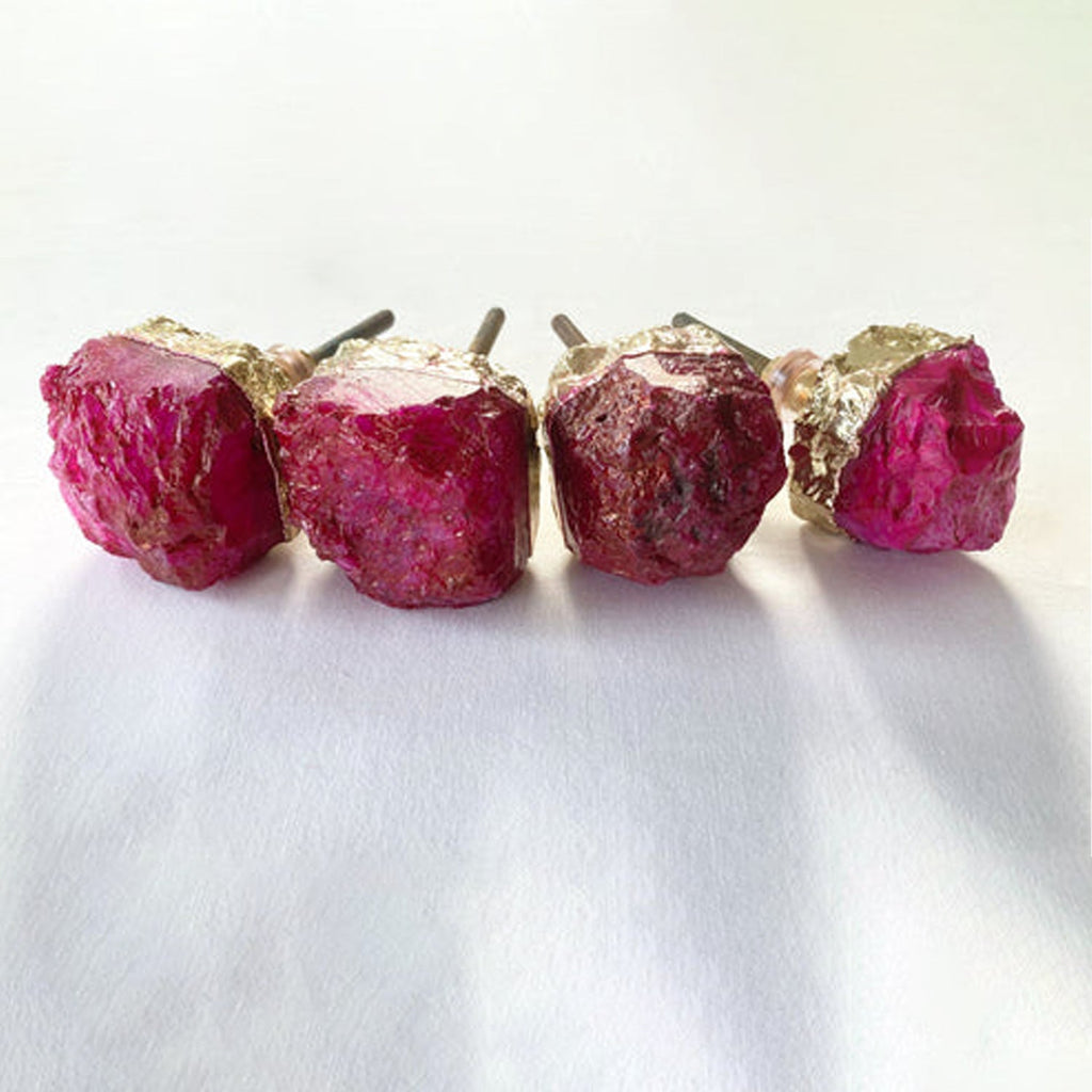 Pink Crystal Stone Cabinet Knobs