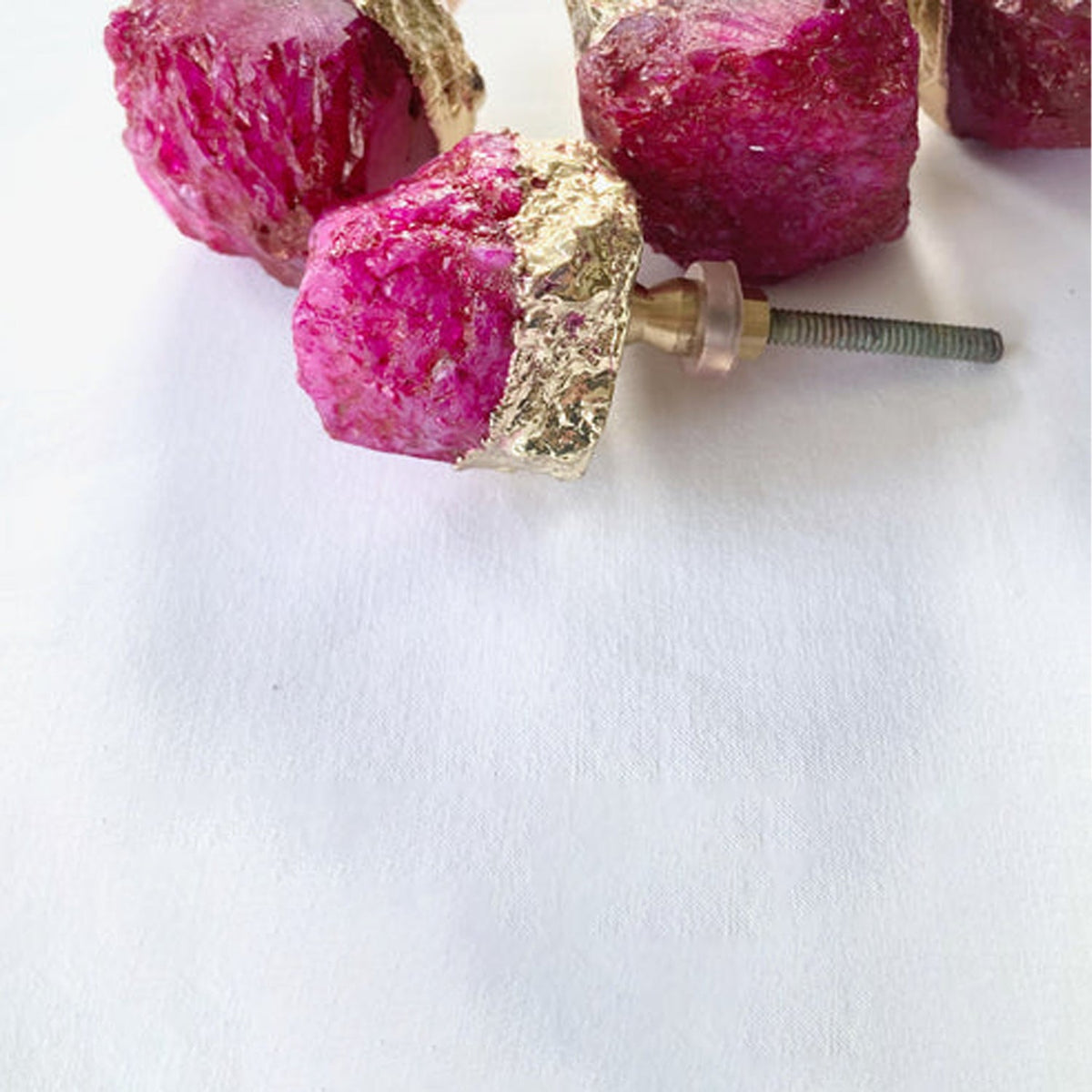 Pink Crystal Stone Cabinet Knobs