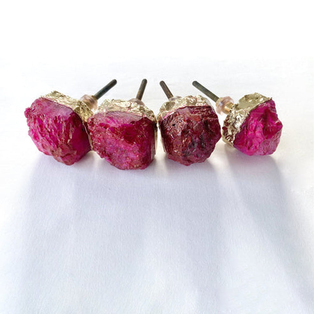 Pink Crystal Stone Cabinet Knobs
