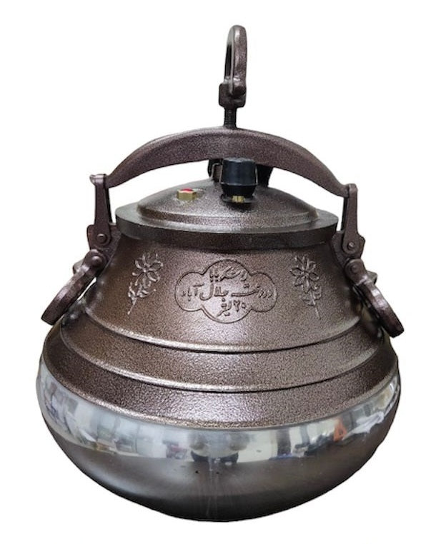Afghan Asian Pressure Cooker Cauldron Kazan 8 to 30 L – Aluminium Traditional Pot with Two Washers for Cooking and Recipes