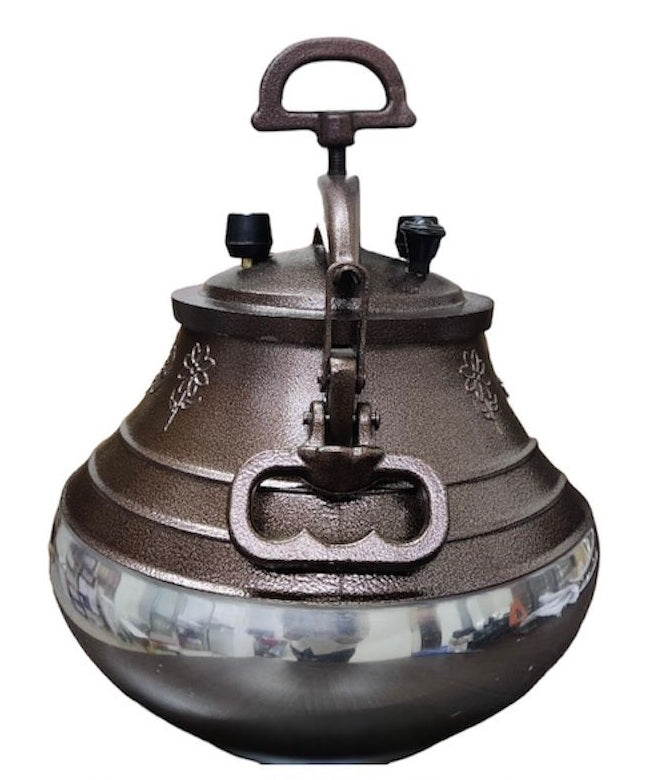 Afghan Asian Pressure Cooker Cauldron Kazan 8 to 30 L – Aluminium Traditional Pot with Two Washers for Cooking and Recipes