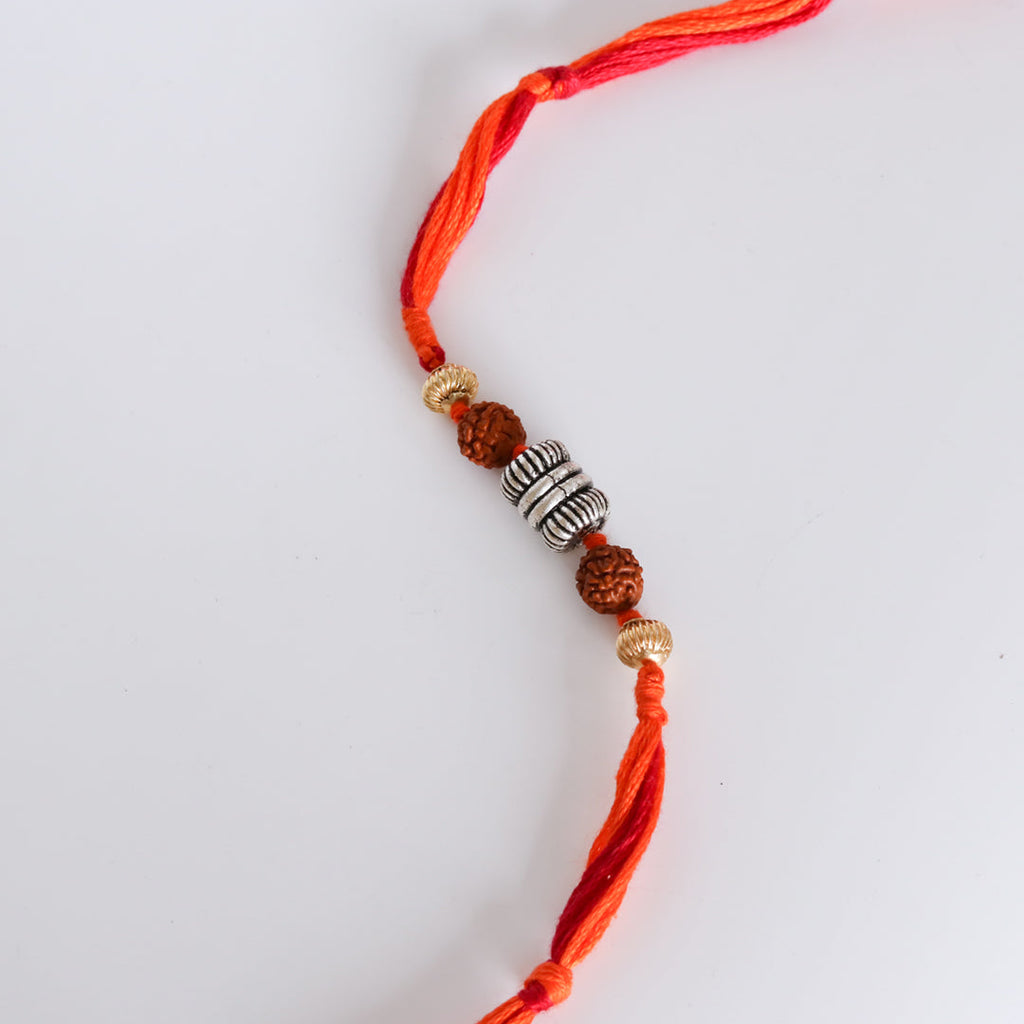 Rudraksh Silver Beads Rakhi
